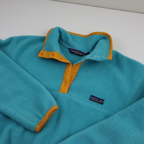Vtg 80s Patagonia Snap-T Fleece Pullover Jacket Kids Youth 10 M/L Blue Boy Girls - Picture 4 of 9