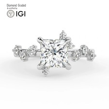 Princess Diamond Engagement Ring 14k White Gold Labgrown 1.80 Ct Solitaire