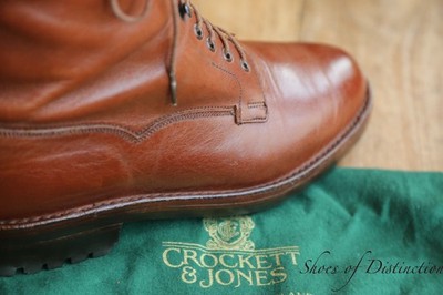 Crockett & Jones Snowdon hellbraun Leder Derby Stiefel Schuhe Herren UK 6 E US 7