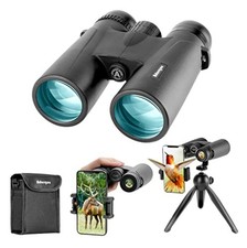 12x42 Binoculars for Adults BAK4 Prism Waterproof Phone Adapter Tripod Bird