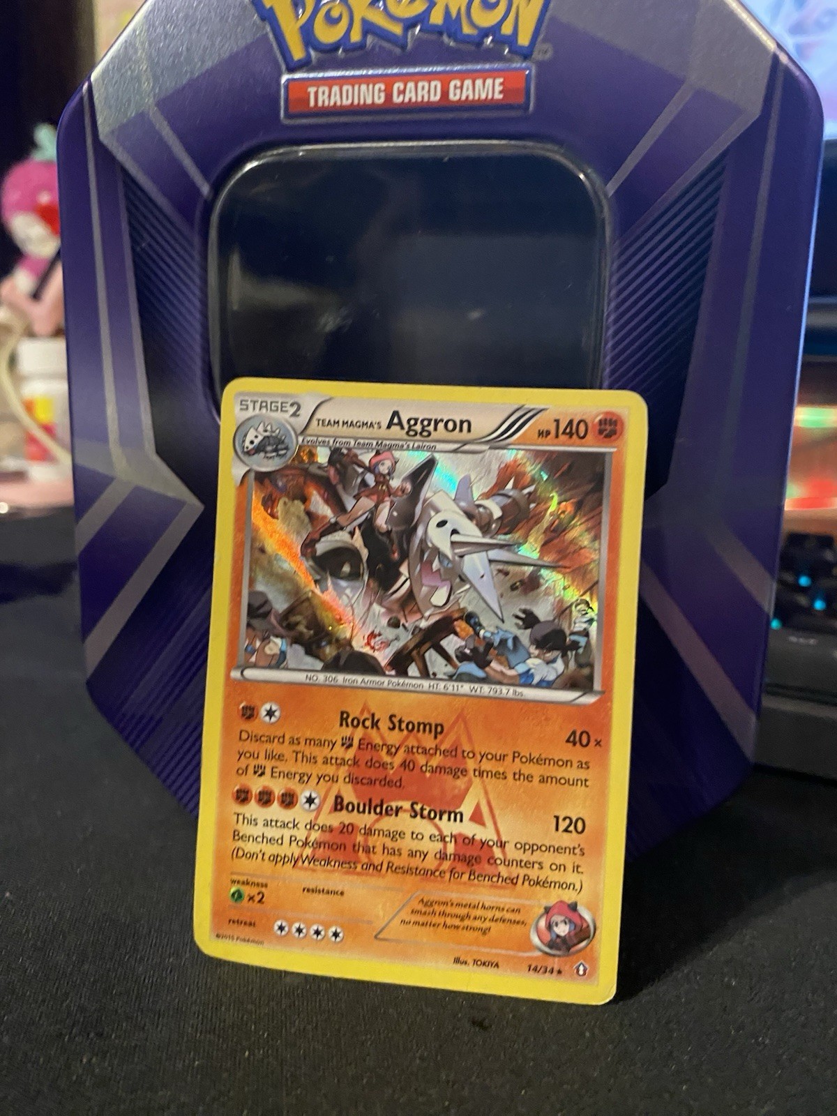 Team Magma's Aggron 🔥 Double Crisis 14/34 🔥 Pokemon TCG 🔥 MP Holo Rare