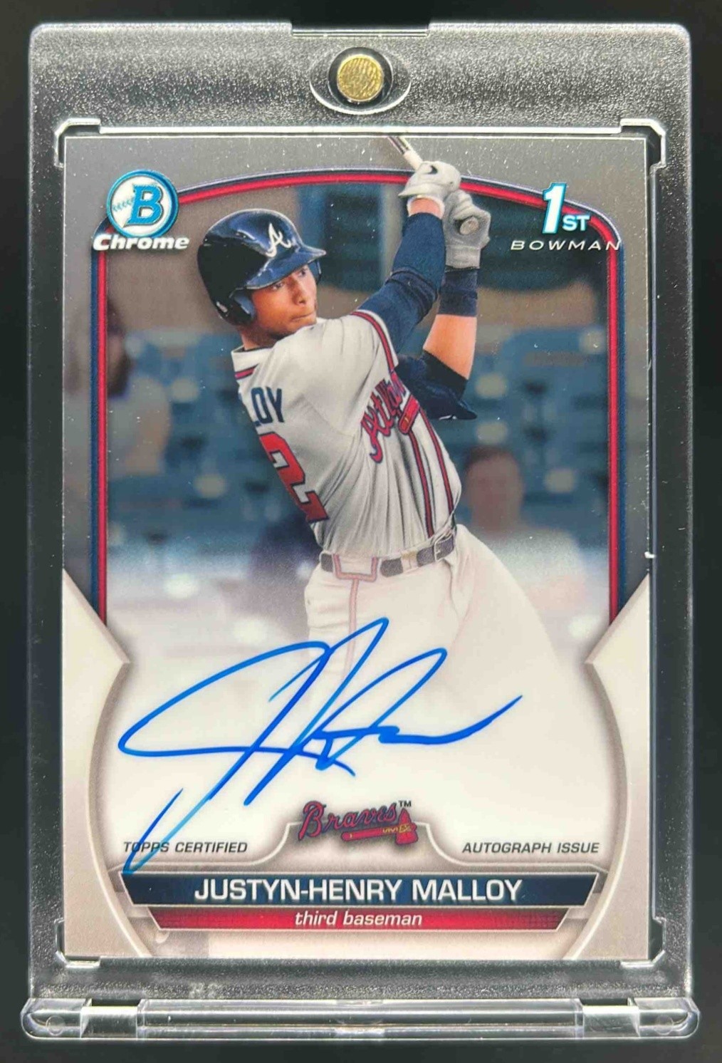 2023 Bowman Chrome Justyn-Henry Malloy Auto 1st Prospect #CPA-JMA Braves