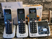 ATT CRL82312 Cordless Phone 2 Extension Handsets Tested Working NEW BATTERIES