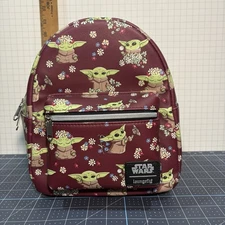 Loungefly Star Wars Grogu Baby Yoda & Flowers Mini Backpack