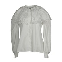 Sandro Bluse Weiß Gr. 36 FR / S Damen Kragen Hemd Langarm SFPCM00471