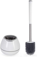 Toilet Brush and Holder SetSilicone Toilet Bowl Cleaner Brush, Bathroom Cleaning