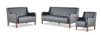 Komplett-Set 3-Sitzer 2-Sitzer Sessel Schwarz Sofa-Set Modern Sofas