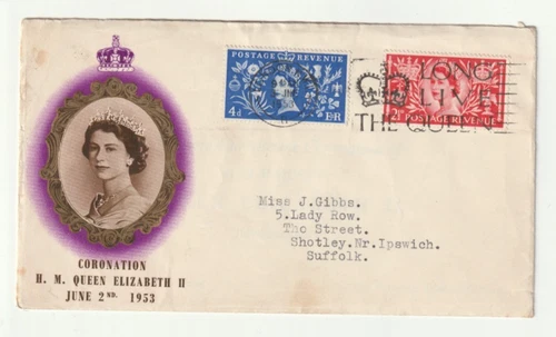 3/6/1953 UK GB FDC - Elizabeth II Coronation - HM Queen - London NW1 Slogan P/M