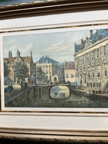 VTG W. Hekking Lith. Tresling & Co. The Hospital Amsterdam Matted & Framed - Picture 2 of 9