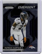 Denver Broncos PATRICK SURTAIN II 2023 Panini Prizm EMERGENT Football Card