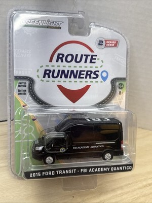 Greenlight Route Runners 2015 Ford Transit FBI Academy Quantico Van 1/64