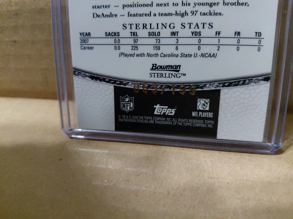 2008 Bowman Sterling Refractor /199 DaJuan Morgan #127 Rookie Auto RC - Image 3 of 3