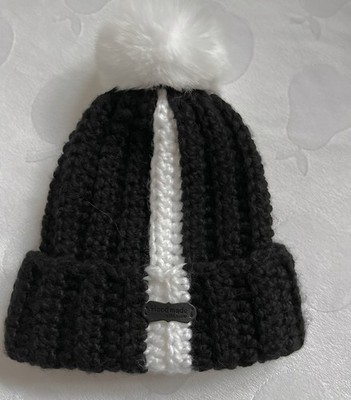 Erwachsene/Kinder Strick gerippt Ski Beanie Winter warme Mütze mit großem Bommel Weihnachten  