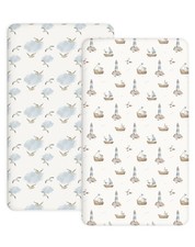 Crib Sheets for Boys and Girls, 2 Pack Fitted Baby Sheets for Standard Toddle...