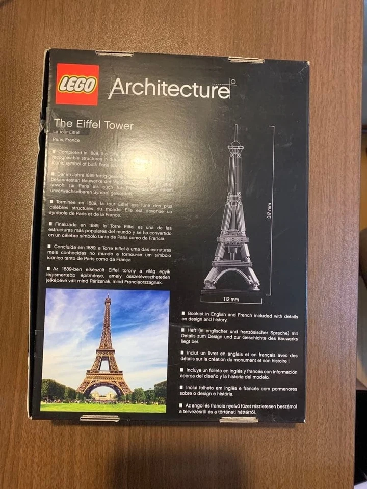 LEGO 21019 ARCHITECTURE The Eiffel Tower Paris Wit box Retired Used - Image 3 of 3