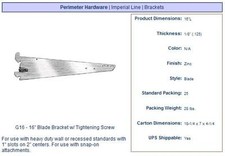 ECONOCO G16 SHELF BRACKET, 16", STEEL, EXTRA-HEAVY-DUTY, BRUSHED ZINC FINISH