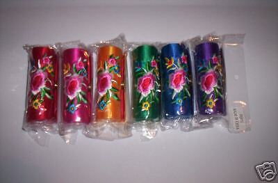 LOT of 5! Nice Satin Floral Lipstick Holder/Cases - Picture 1 of 1