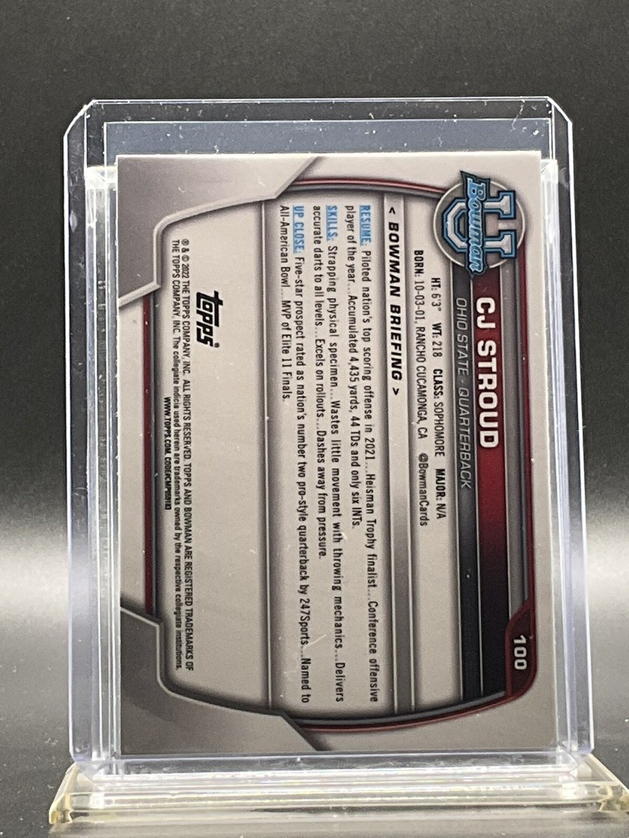 2022 CJ Stroud Bowman Chrome University Houston Texans Ohio State