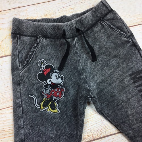 Zara Girls Sz 4 Disney Minnie Mouse Grey Jogger Pants Sweatpants - Picture 2 of 5