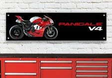 BR482B Ducati Panigale V4R Blau Garage Werkstatt Banner Sign