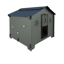 POLLY CHALET L Grey chicken coop for 10 hens  hpl anti-red mite laminate