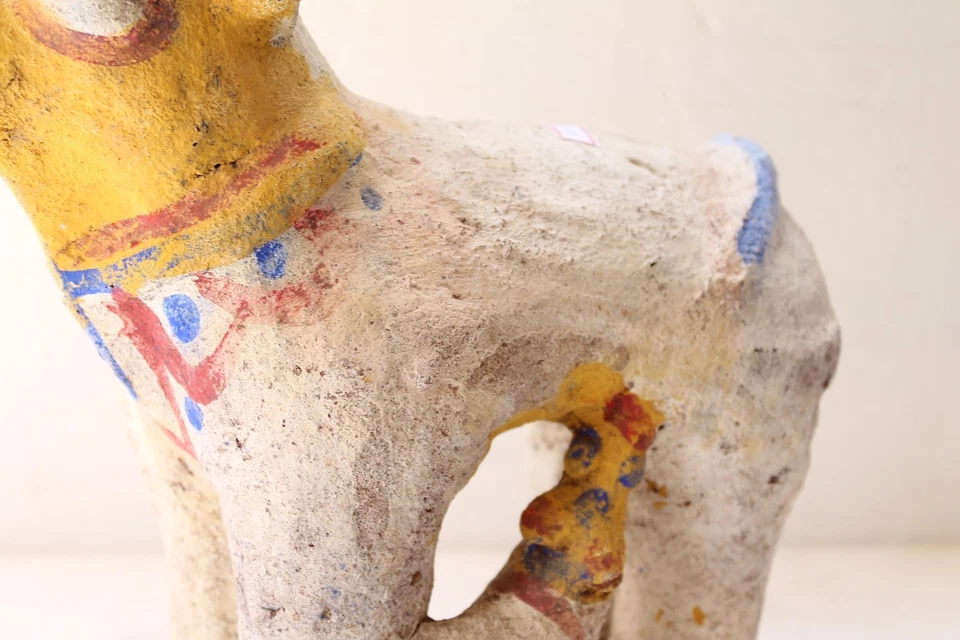 ANTIGUA RARA ARCILLA TERRACOTA ANIMAL RELIGIOSO VACA FIGURA JUGUETE CERÁMICA NH4448 Foto 3 de 4