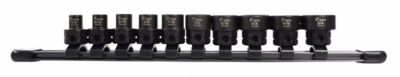Astro Pneumatic 78310 10pc 3/8'' Drive SAE Nano Impact Socket Set with Rail