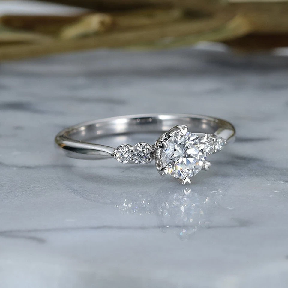 1,50 Solitär Diamant Verlobungsring WeißGold Finish Schön Damen Ring gr 50-62 - Bild 2 von 4