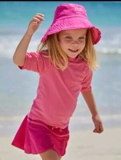 UV Skinz Girl reversible Bucket hat Pink/Toucan kids Sz 5