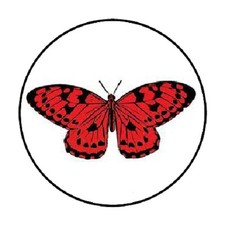 48 Butterfly 2 ENVELOPE SEALS LABELS STICKERS 1.2" ROUND