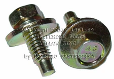 FITS DODGE 61-69  FITSPLYMOUTH 61-79  FENDER BODY BOLTS 1/4 25pc YELLOW (9517PD)
