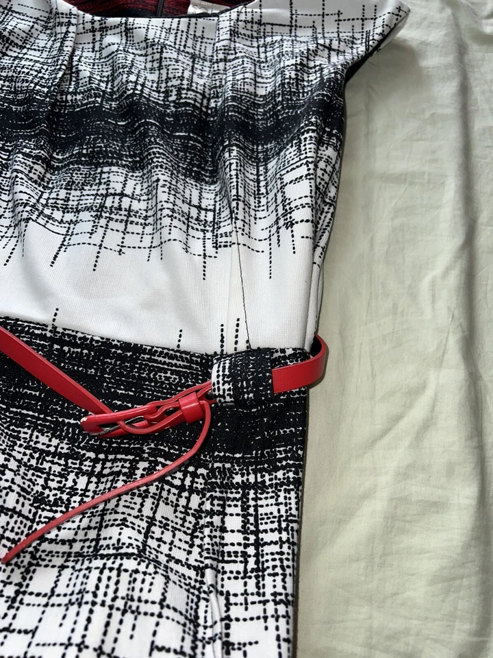 "Vestido lápiz Emma $ Michele talla 14 longitud 41"" cremallera poli spandex 1000" Foto 3 de 4