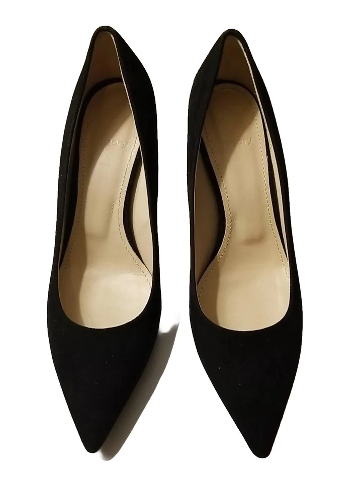 Theory Bew Black Velvet Pumps Sz 37 - Image 2 of 4