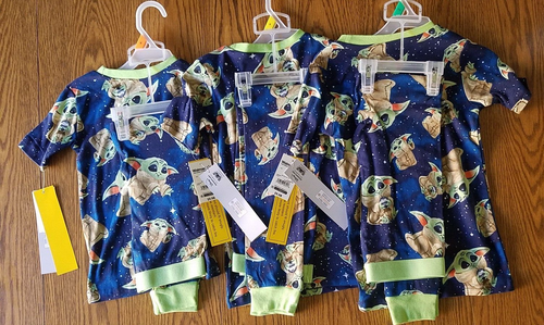 NWT kids Star Wars mandalorian pajamas soft cotton lot 3 size 6 8 10 - Picture 2 of 6