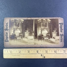 The White House Red Room Washington D.C. Stereoview Antique c1880 Y14311