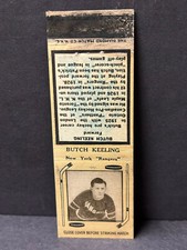 RARE 1934-36 Diamond Matchbook Cover BUTCH KEELING Hockey MUST SEE