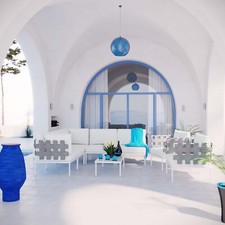 Modway Harmony 8 Piece Outdoor Patio Aluminum...