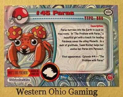 1999 Topps Pokemon Paras #46 Trading Card READ | eBay