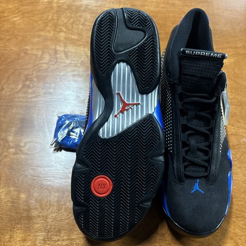 Size 14 - Supreme x Air Jordan 14 Retro Black Varsity Royal (BV7630-004) - Picture 5 of 11