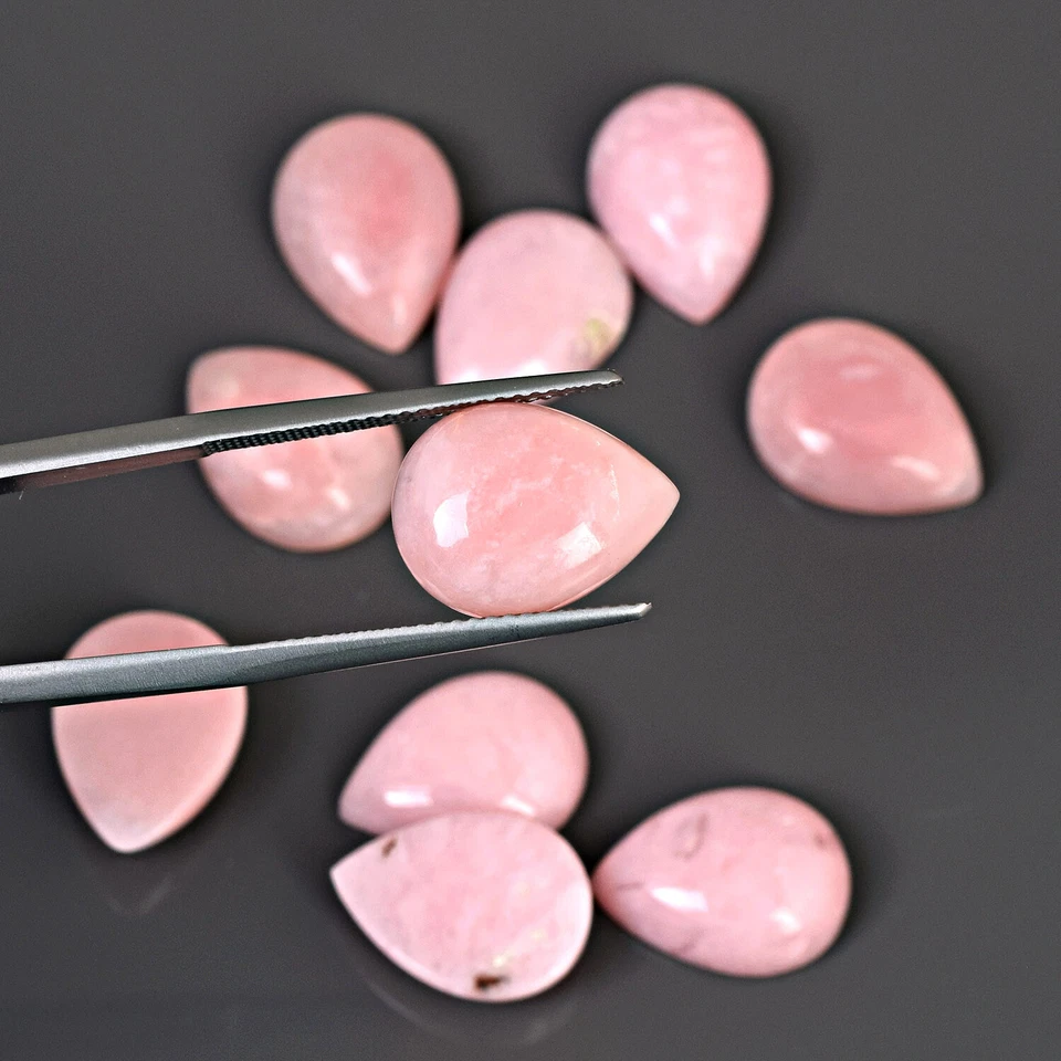 Natural Pink Opal Pear Shape Calibrated Cabochon, Jewelry Making Loose Gemstone - Image 4 of 4