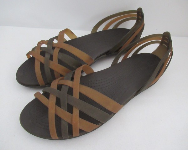 CROCS Jelly Sandal SHOES Size 9 Womens Light & Dark Brown