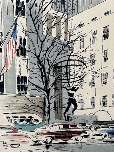 Vintage John Haymson Print Rockefeller Plaza New York - Picture 3 of 12