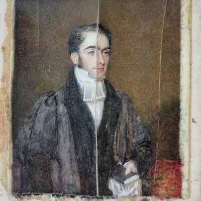 George Raphael Ward Portrait Miniatur Rev. W. Frederick Wickham zum Restaurieren