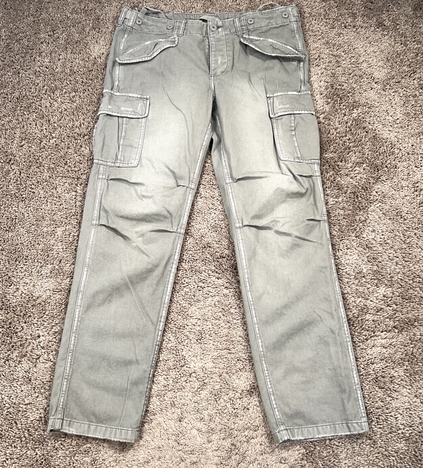 American Eagle Jeans Womens 10 Gray Slouchy Skinny Cargo Skate Street Grunge Y2K