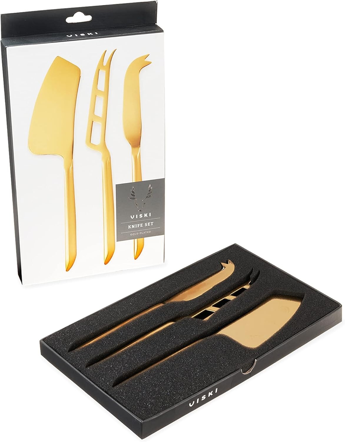 Professional Quality 3-Piece Gold Cheese Knife Set - Ideal Housewarming Gift