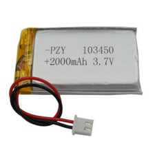 3.7V 2000mAh Lipo Battery Rechargeable 103450 2.54 Plug For Gps Mp5 Speaker