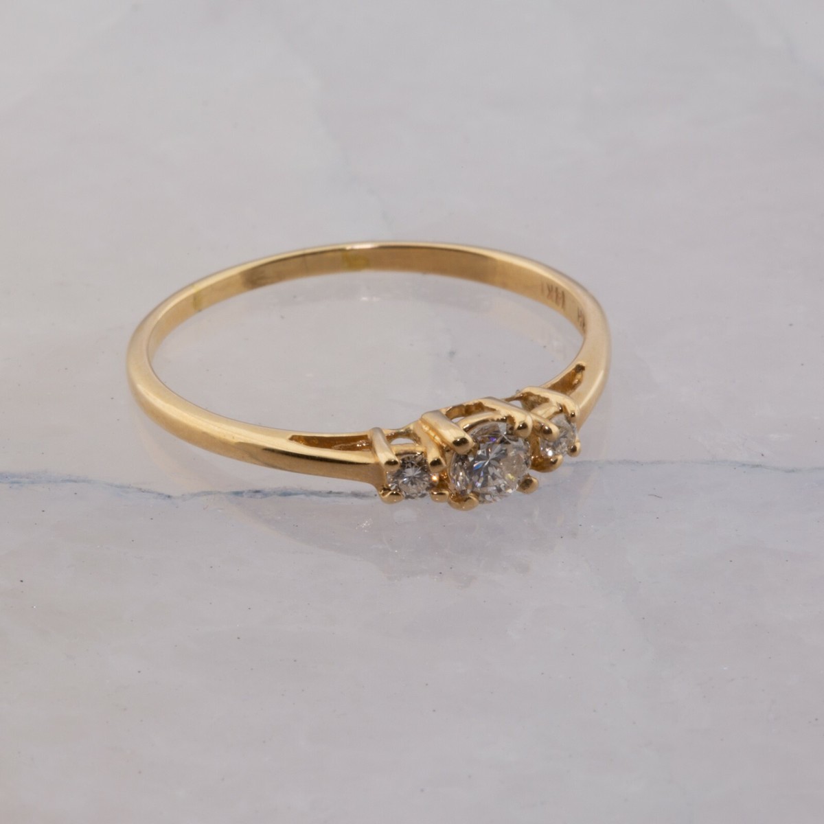 14K Yellow Gold 1/4 ct Total Weight Diamond Engagement Ring Size 8.75 | eBay