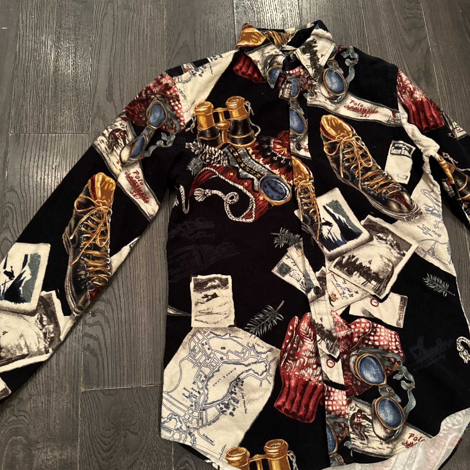 Rare Ralph Lauren Retro Ski Boots Flannel Shirt S image 4
