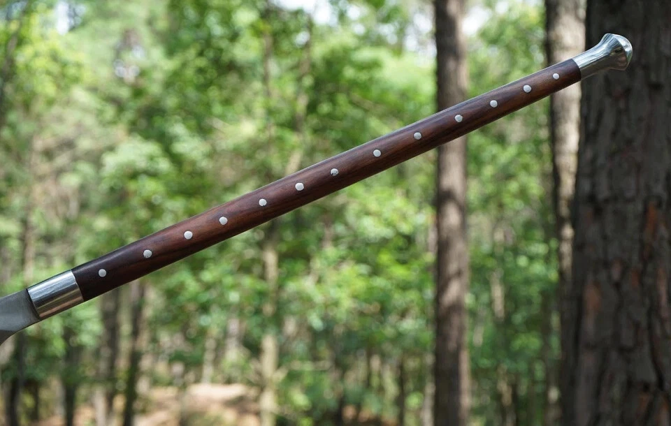 Hoja de acero al carbono hecha a mano personalizada lanza vikinga histórica | caza 36 pulgadas Foto 4 de 4