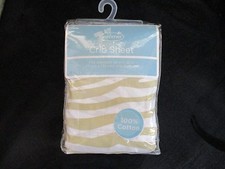 Summer Fitted Cotton Baby Crib or Toddler Mattress SHEET 28 x 52 Tan Zebra print